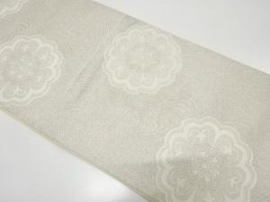 花に流水模様織り出し　全通袋帯